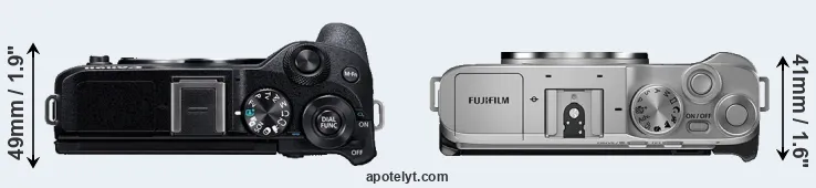 Compare M6 Mark II versus X-A7 top