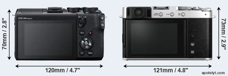 Comparison M6 Mark II or X-E4 rear