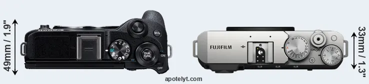 Compare M6 Mark II versus X-E4 top