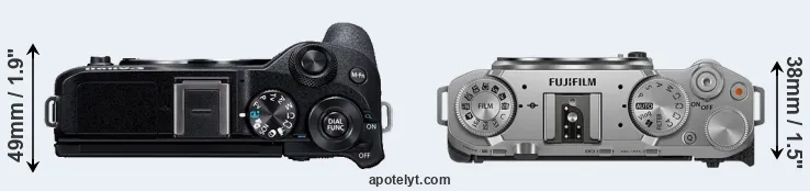 Compare M6 Mark II versus X-M5 top