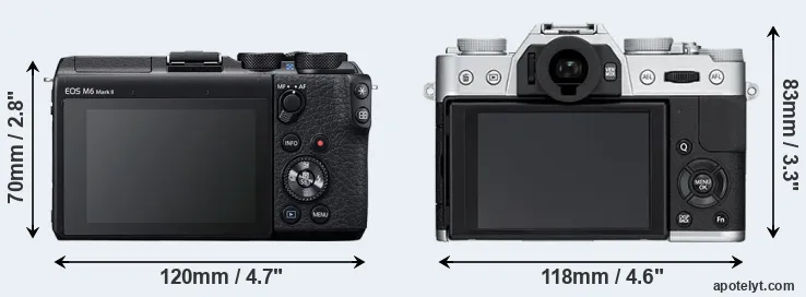 Comparison M6 Mark II or X-T10 rear