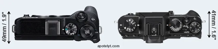 Compare M6 Mark II versus X-T20 top