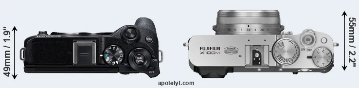 Compare M6 Mark II versus X100VI top