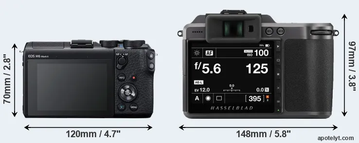 Comparison M6 Mark II or X1D II rear
