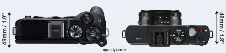 Compare M6 Mark II versus D-LUX 6 top