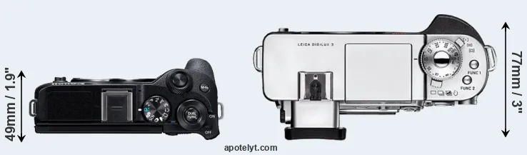 Compare M6 Mark II versus Digilux 3 top