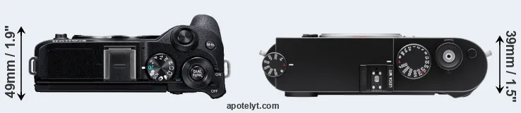 Compare M6 Mark II versus M11 top