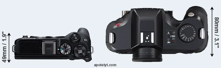 Compare M6 Mark II versus S2 top