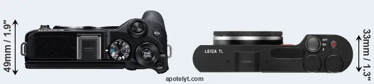 Compare M6 Mark II versus TL top