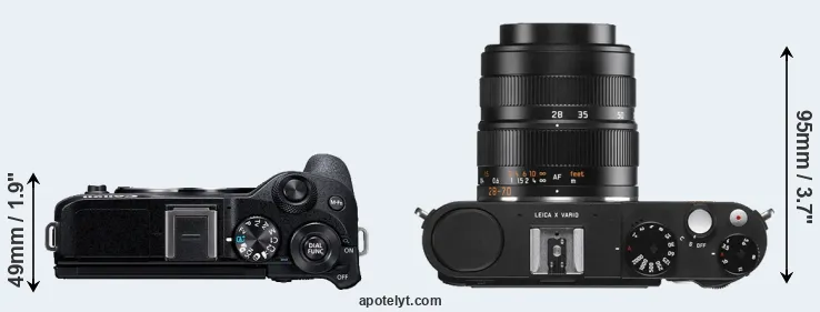 Compare M6 Mark II versus X Vario top