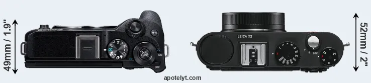 Compare M6 Mark II versus X2 top
