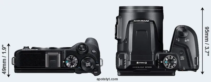 Compare M6 Mark II versus B500 top