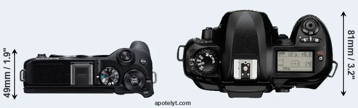 Compare M6 Mark II versus D100 top