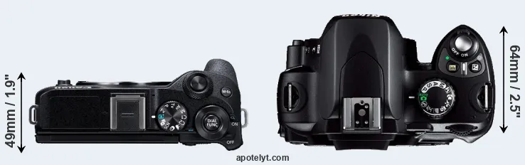 Compare M6 Mark II versus D40 top