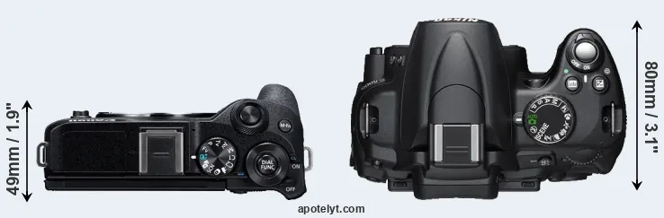 Compare M6 Mark II versus D5000 top