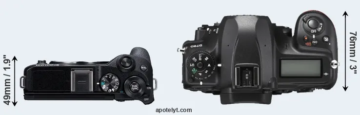 Compare M6 Mark II versus D780 top