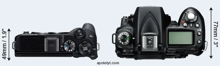 Compare M6 Mark II versus D90 top