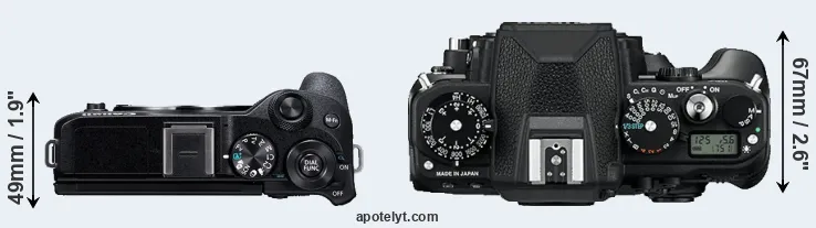 Compare M6 Mark II versus Df top