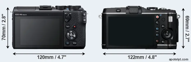 Comparison M6 Mark II or E-P3 rear