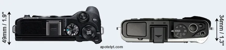 Compare M6 Mark II versus E-P3 top