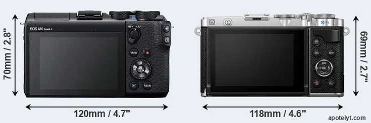 Comparison M6 Mark II or E-P7 rear