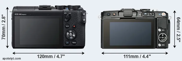 Comparison M6 Mark II or E-PL5 rear