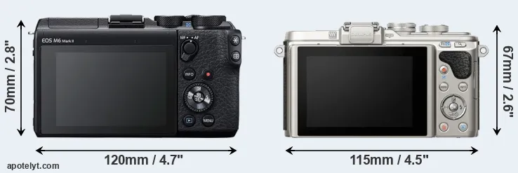 Comparison M6 Mark II or E-PL8 rear