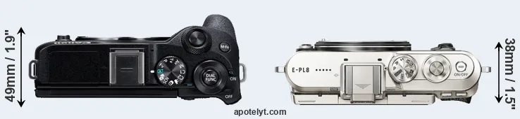 Compare M6 Mark II versus E-PL8 top