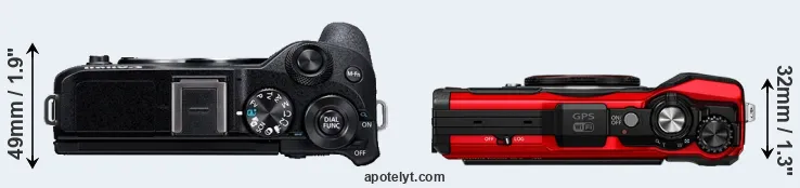Compare M6 Mark II versus TG-6 top