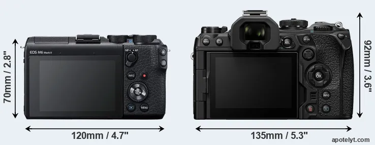 Comparison M6 Mark II or OM-1 II rear