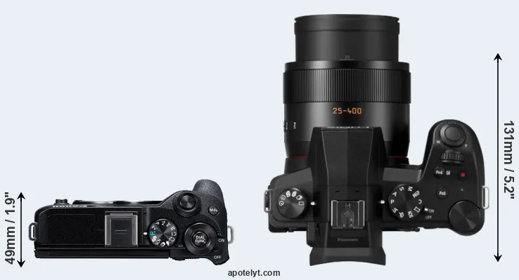 Compare M6 Mark II versus FZ1000 II top