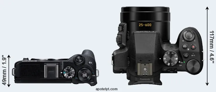 Compare M6 Mark II versus FZ330 top