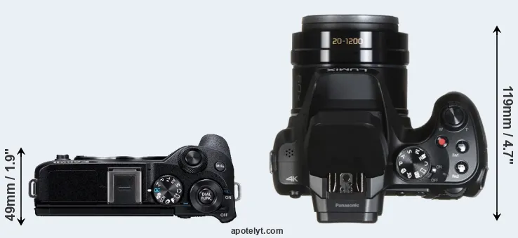 Compare M6 Mark II versus FZ80 top