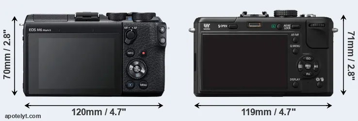 Comparison M6 Mark II or GF1 rear