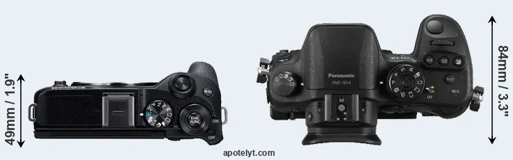Compare M6 Mark II versus GH4 top
