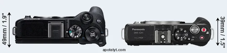 Compare M6 Mark II versus GX1 top