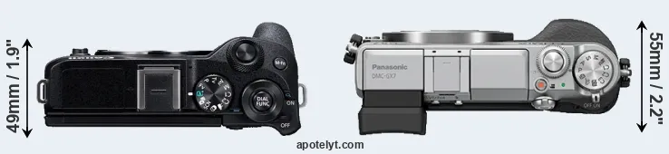 Compare M6 Mark II versus GX7 top