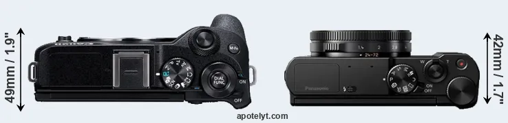 Compare M6 Mark II versus LX10 top