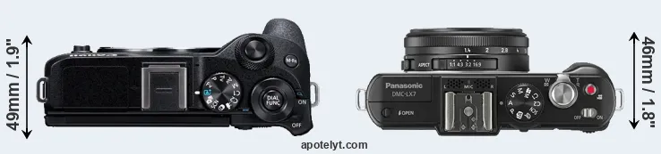 Compare M6 Mark II versus LX7 top