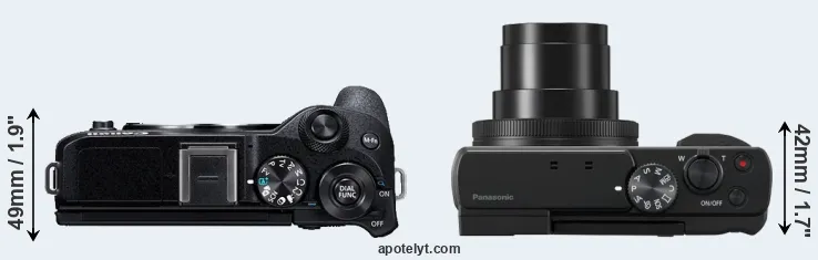Compare M6 Mark II versus TZ95 top