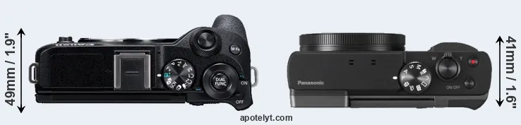 Compare M6 Mark II versus ZS70 top