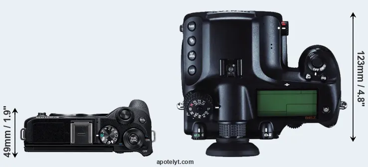 Compare M6 Mark II versus 645Z top
