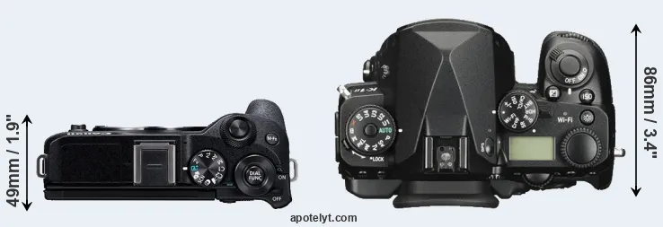 Compare M6 Mark II versus K-1 II top