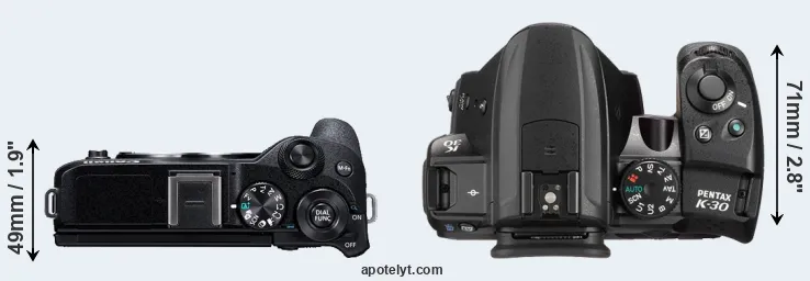 Compare M6 Mark II versus K-30 top