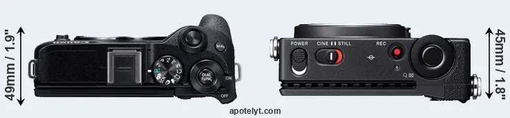 Compare M6 Mark II versus fp L top