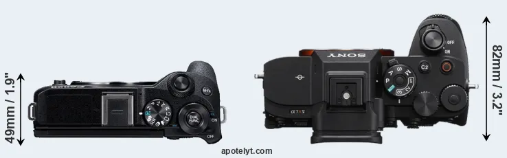 Compare M6 Mark II versus A7R V top