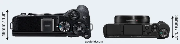 Compare M6 Mark II versus HX95 top