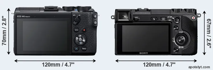 Comparison M6 Mark II or NEX-7 rear