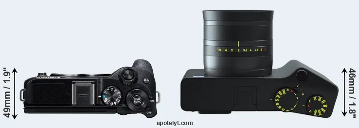 Compare M6 Mark II versus ZX1 top