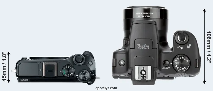 Compare M6 versus SX50 top